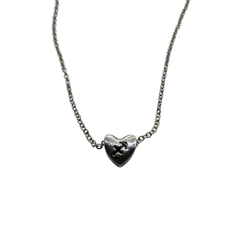 Sagittarius Constellation Heart Pendant Necklace Silver Tone Minimalist‎ Jewelry